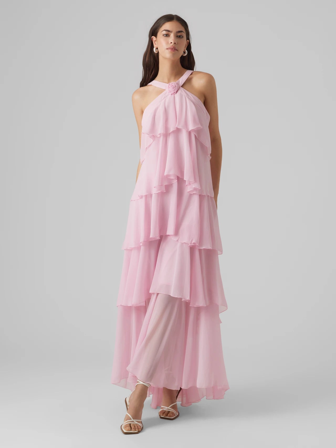 Rosette Cascade Maxi Dress