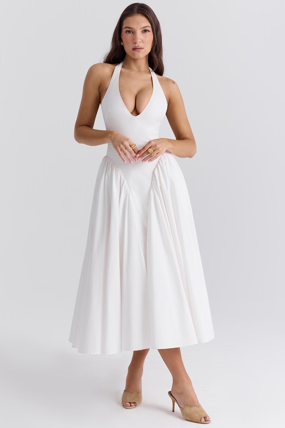 Valenne Midi Dress - White