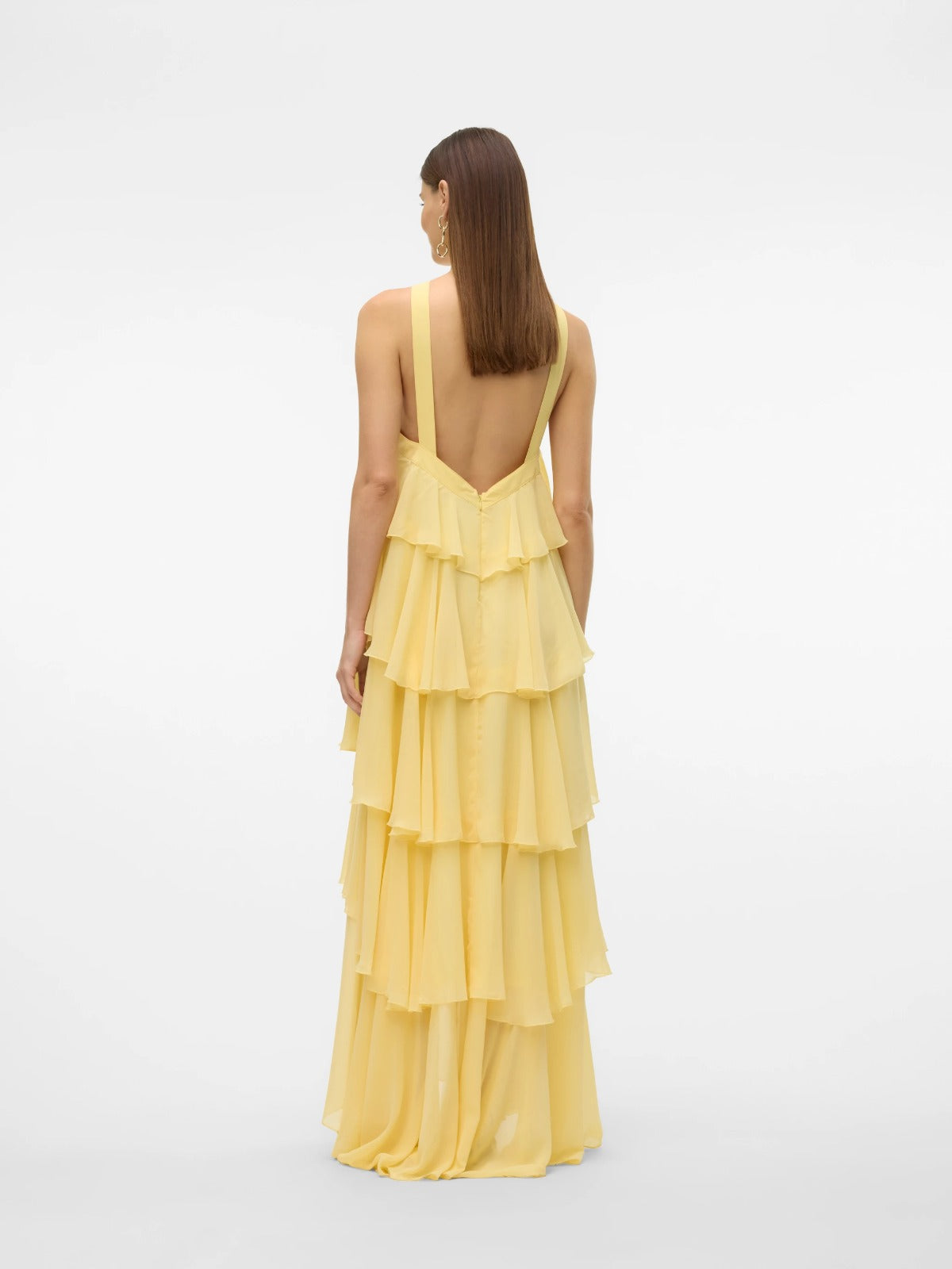 Rosette Cascade Maxi Dress - Yellow