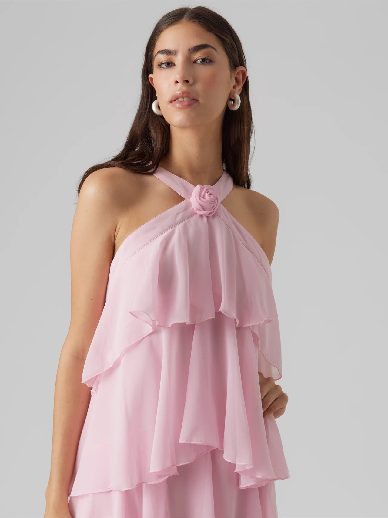 Rosette Cascade Maxi Dress
