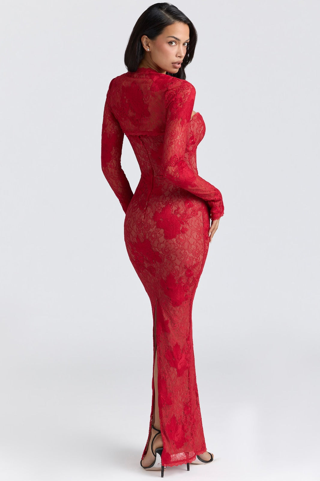 Elowen Lace Maxi Dress - Red