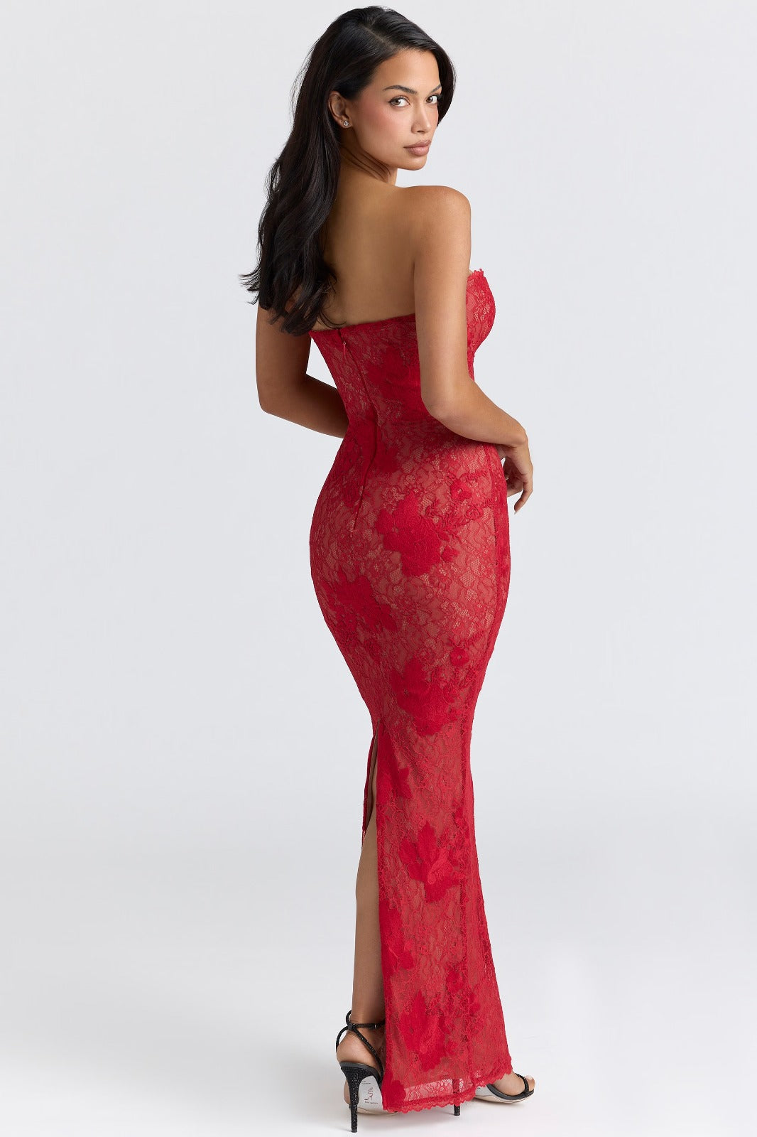 Elowen Lace Maxi Dress - Red