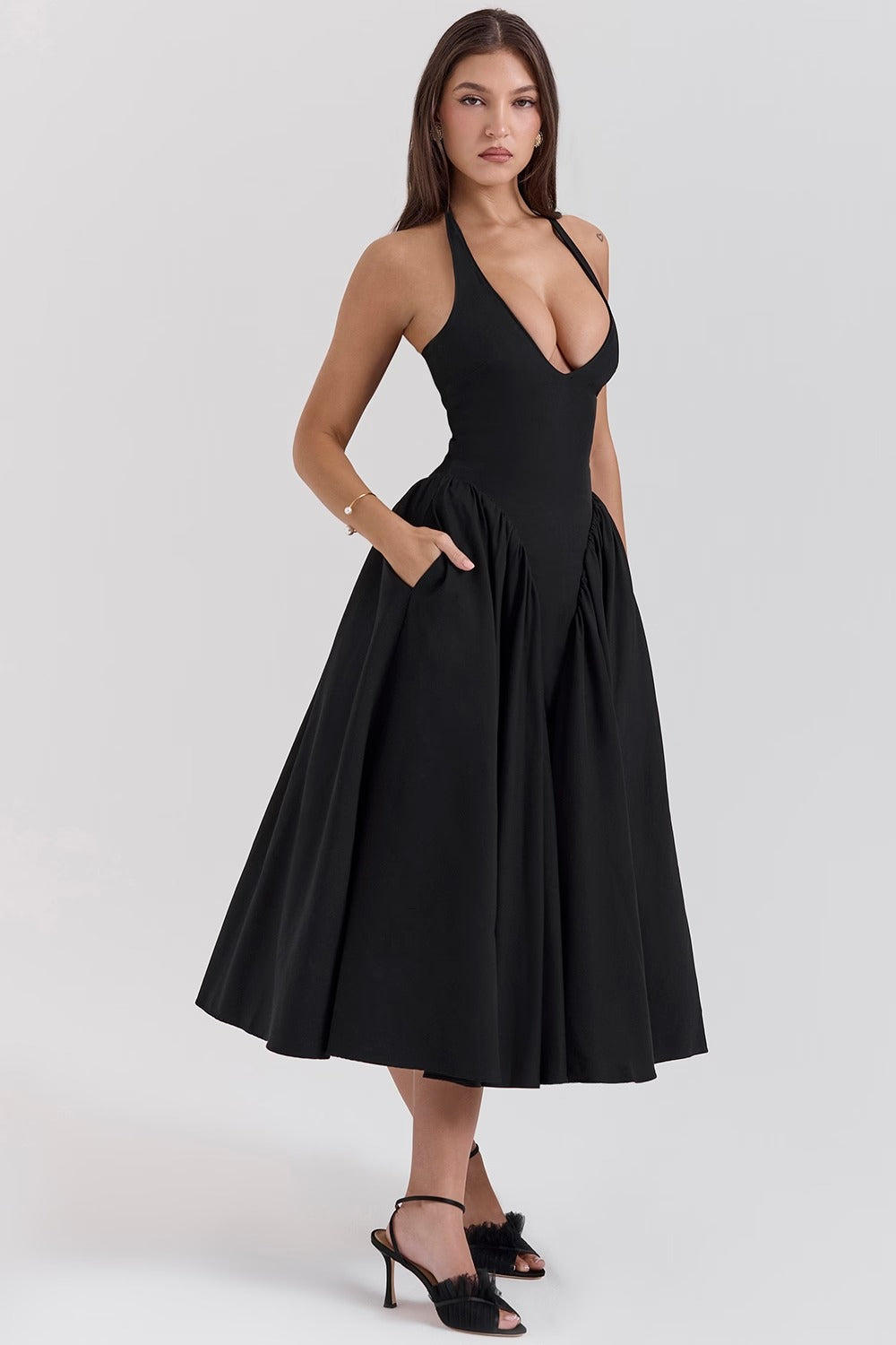 Valenne Midi Dress - Black