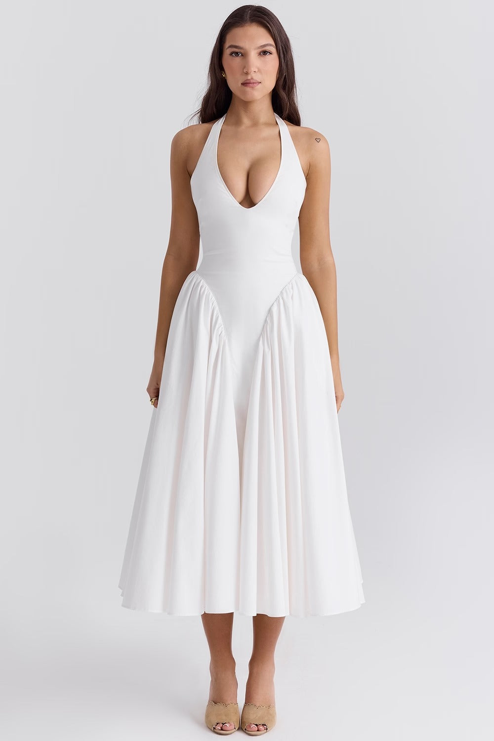 Valenne Midi Dress - White