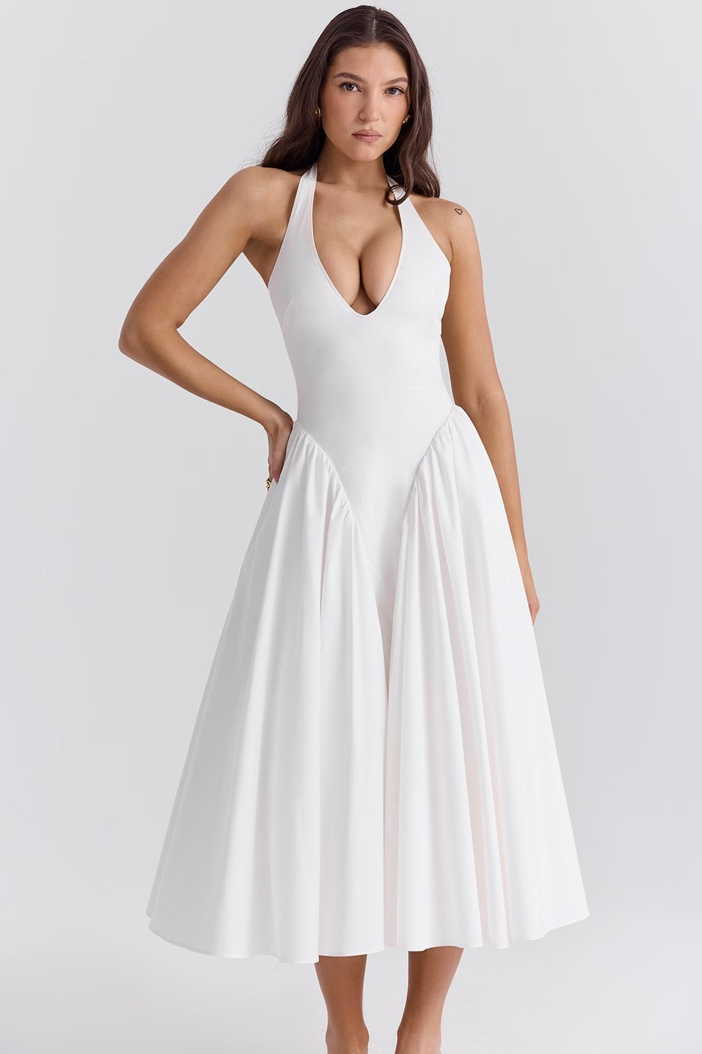 Valenne Midi Dress - White