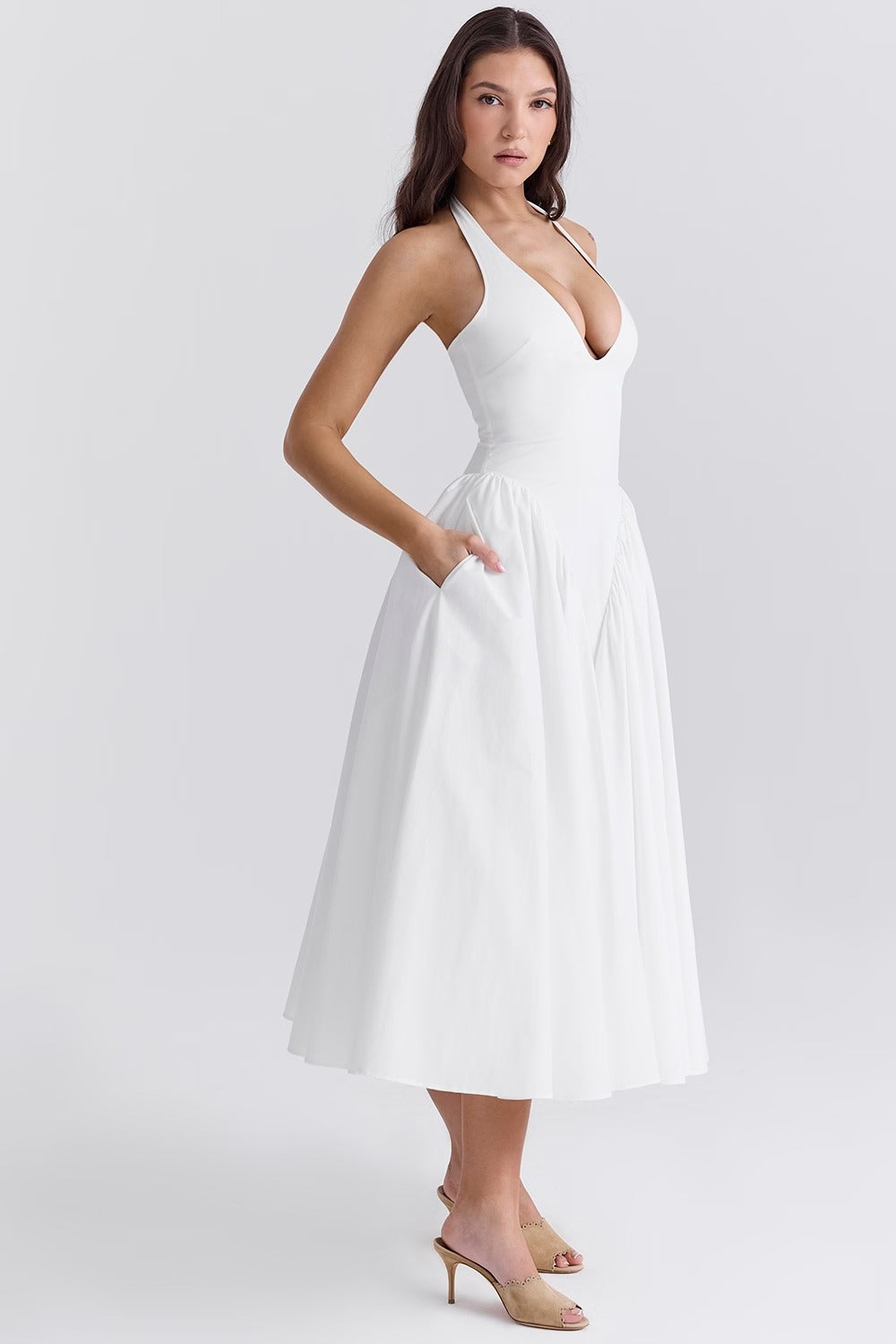 Valenne Midi Dress - White