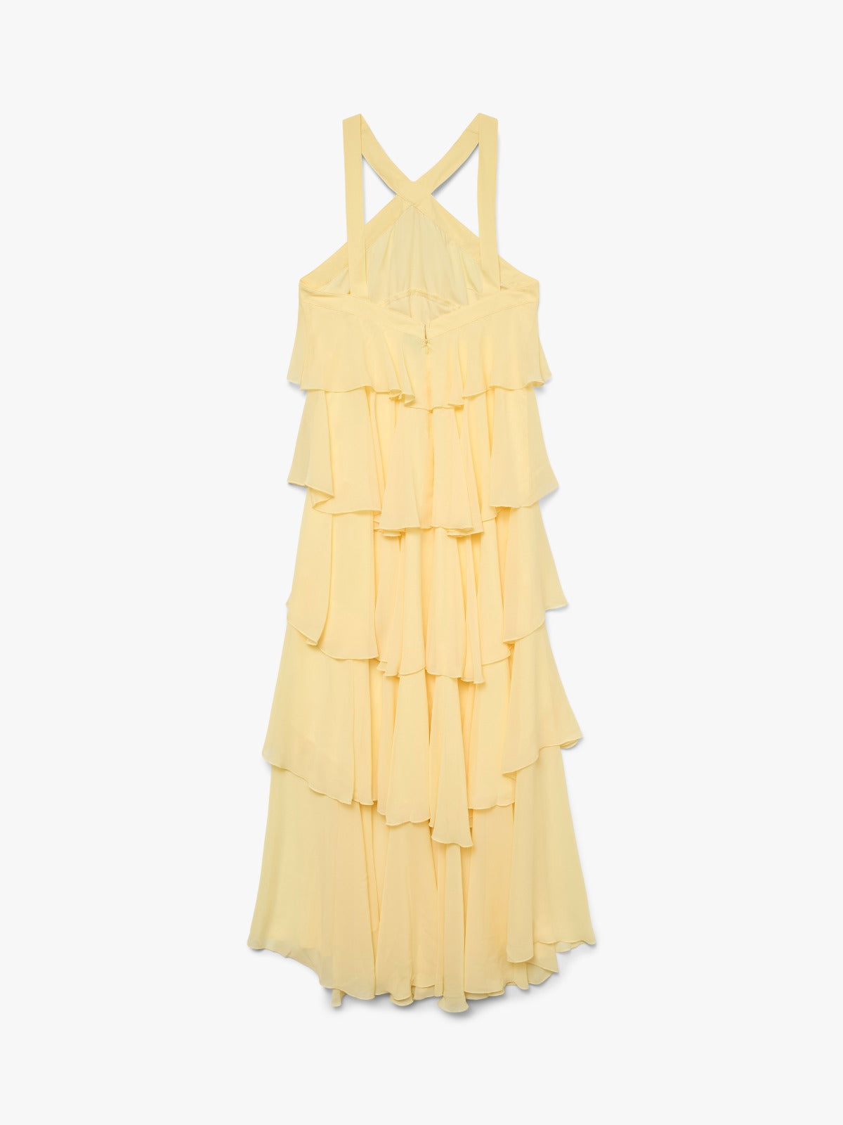 Rosette Cascade Maxi Dress - Yellow