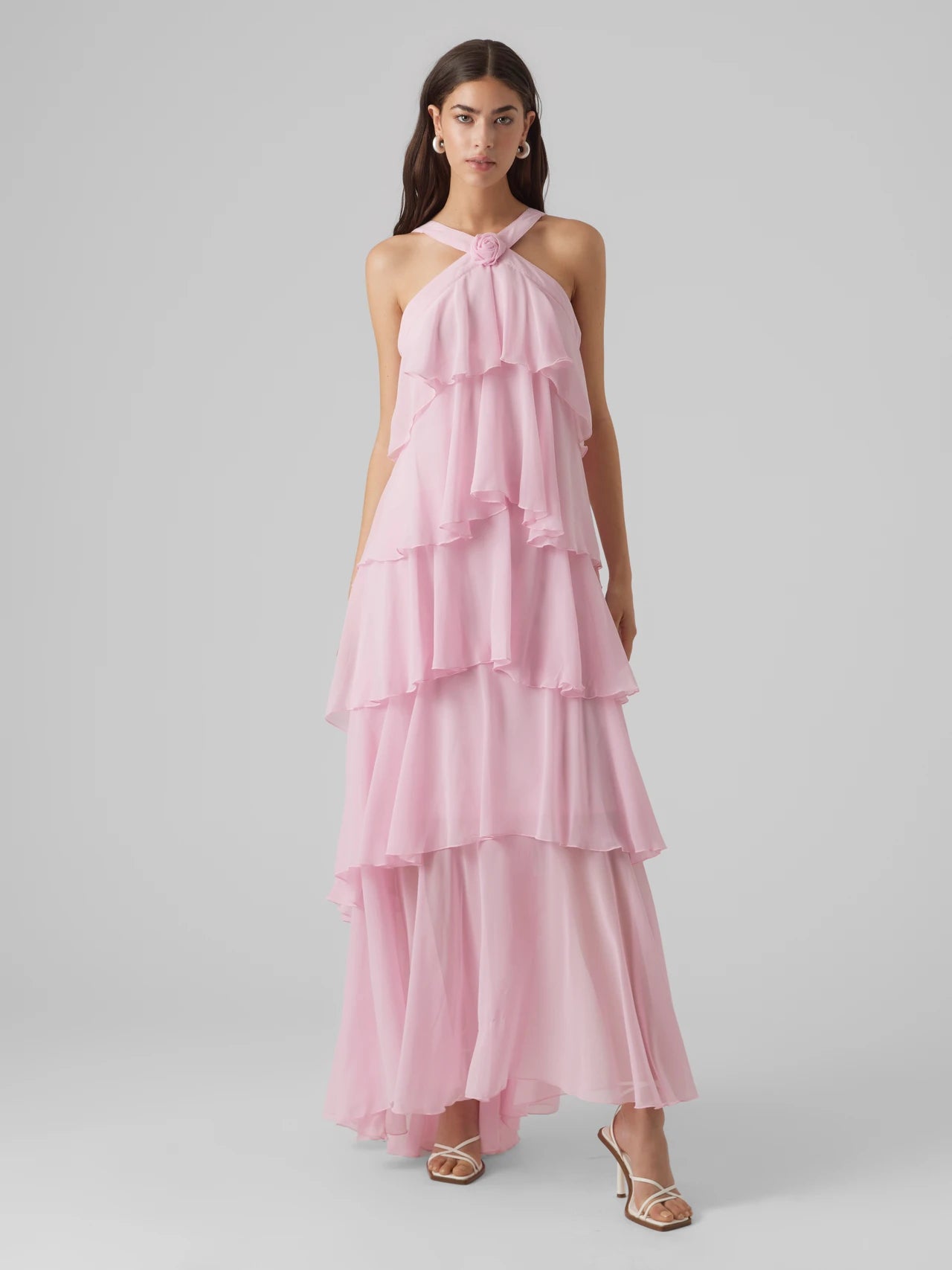 Rosette Cascade Maxi Dress